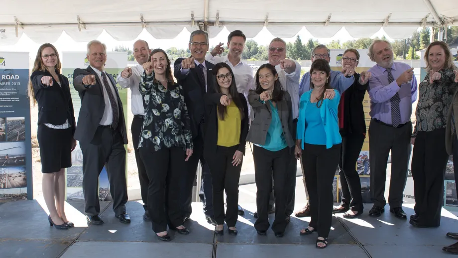 Contra Costa Transportation Authority (CCTA) staff celebrate the completion of the project