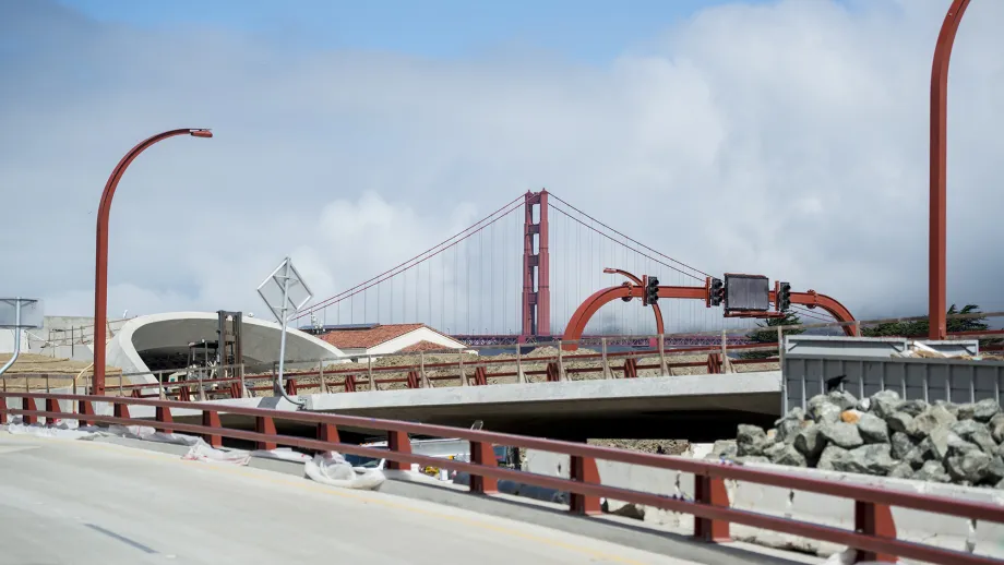 The Presidio Parkway serves as a gateway to the Golden Gate Bridge.