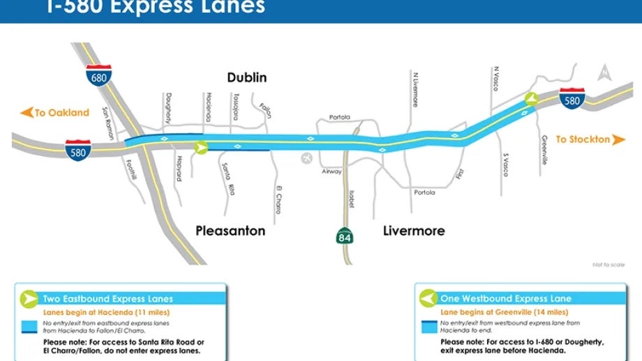 Map of I-580 Express Lanes