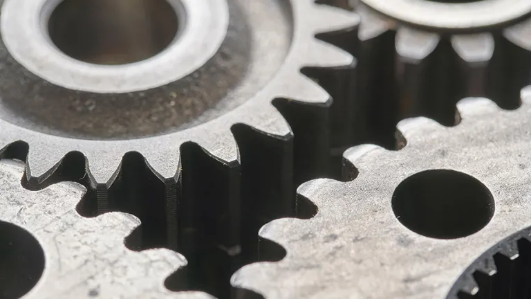 A closeup of metal gears.