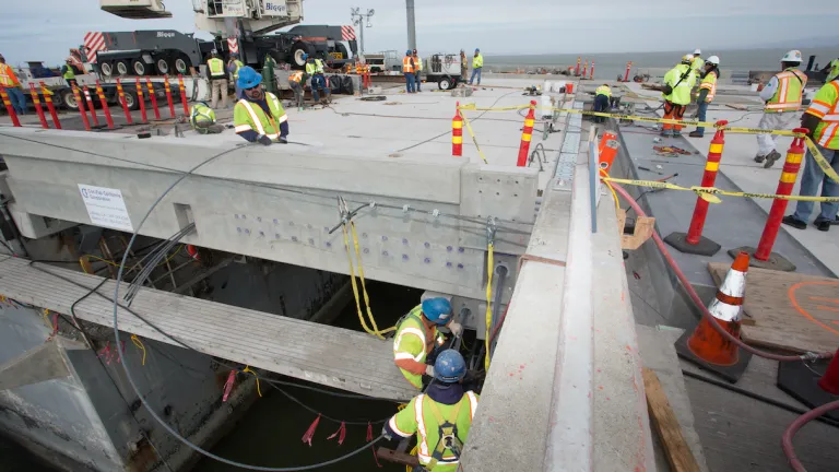 Seismic retrofit work on the San Mateo-Hayward Bridge