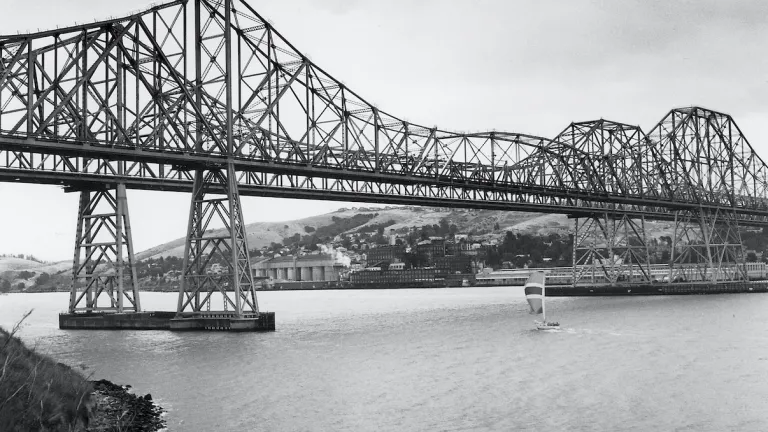 Archival photo of the Carquinez Bridge