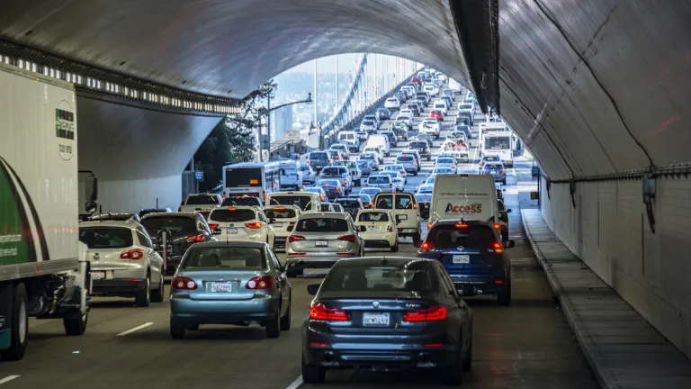 Traffic in the Yerba Buena Island tunnel