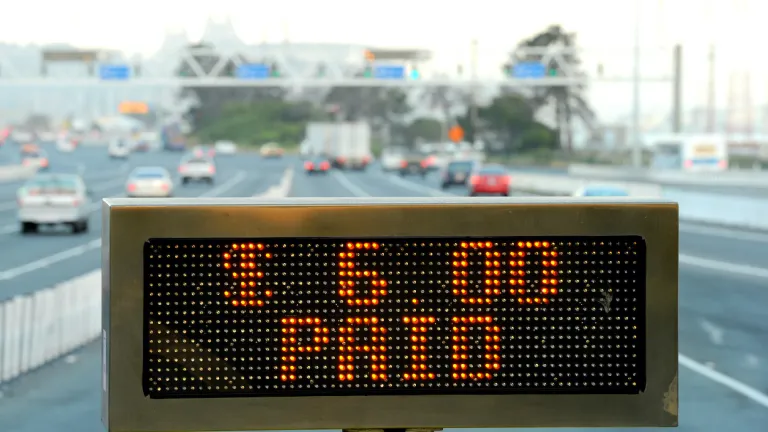 Paid toll sign