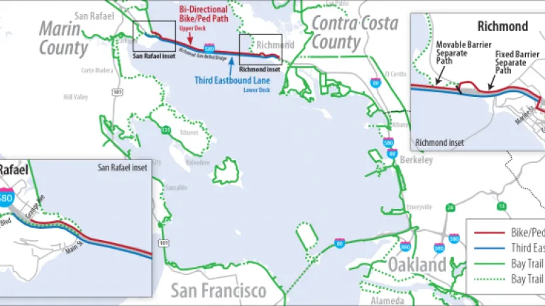 Map showing details of the Richmond-San Rafael Bridge access improvements