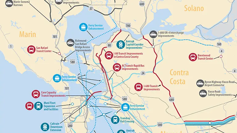 Thumbnail of the Regional Measure 3 project map.