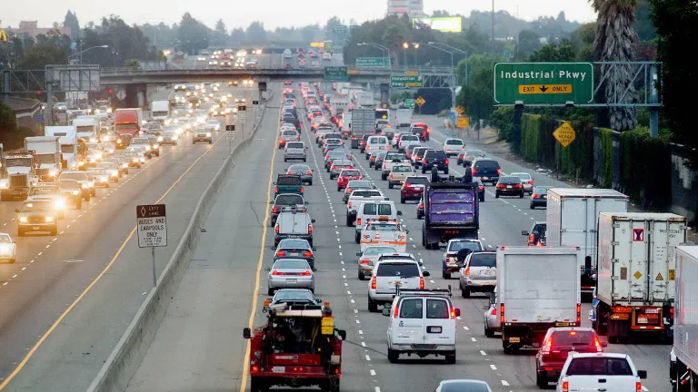Heavy traffic congestion on Interstate 101.