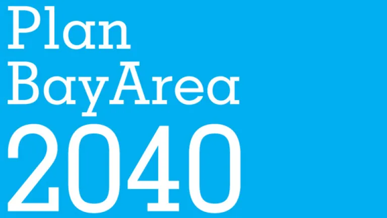 Plan Bay Area 2040 on blue background