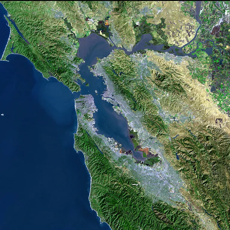 Bay Area satellite image.