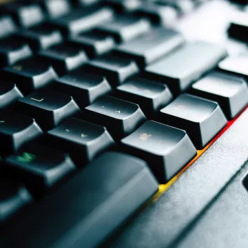 Closeup of a computer keyboard.