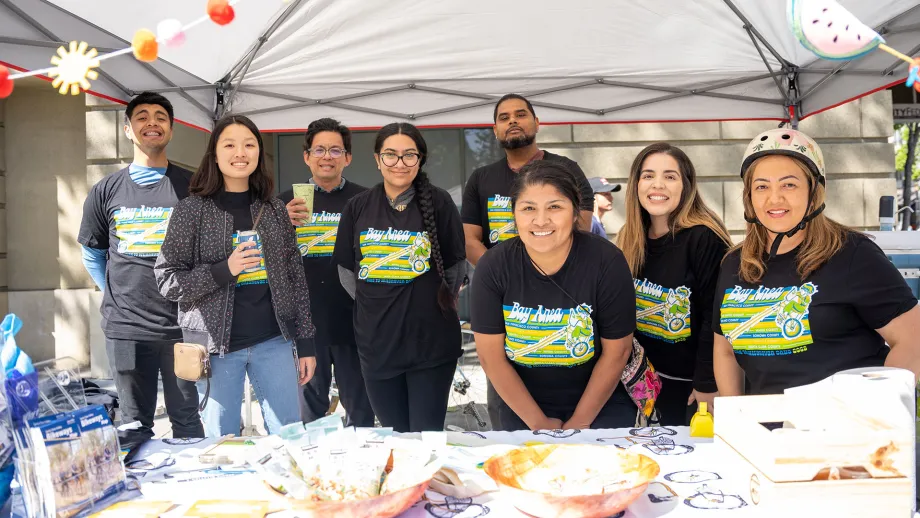 A group of Bike to Work Day volunteers in San Jose.