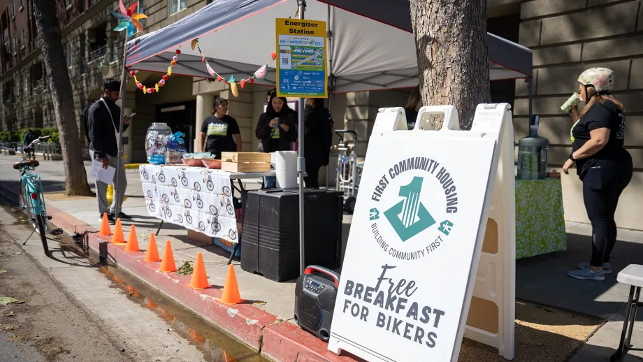 An Energizer Station in San Jose on Bike to Work Day.