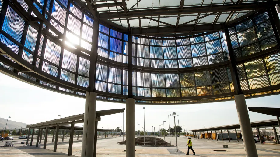 Warm Springs BART Station: The Rotunda interior features artwork from professionals, keeping in line with FTA guidelines to incorporate art in mass transit.