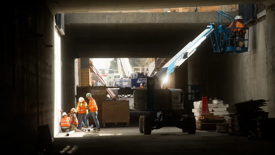 Milpitas BART Station: This is the tunnel that trains will use when leaving the station southbound.
