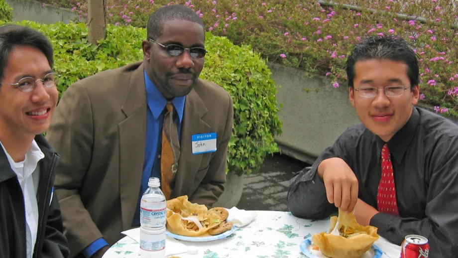 lunch at closing forum for the 2005 high school intern program