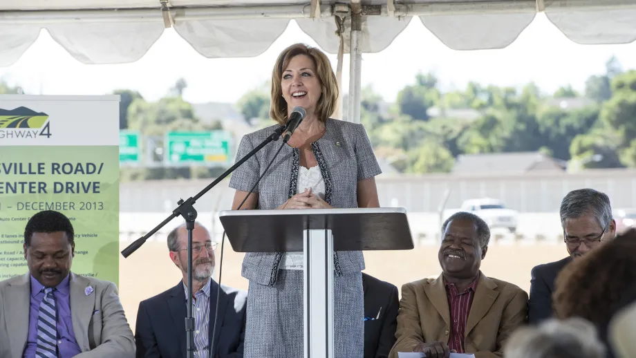 Mary Piepho, Supervisor, Contra Costa County, District 3, speaks at the event