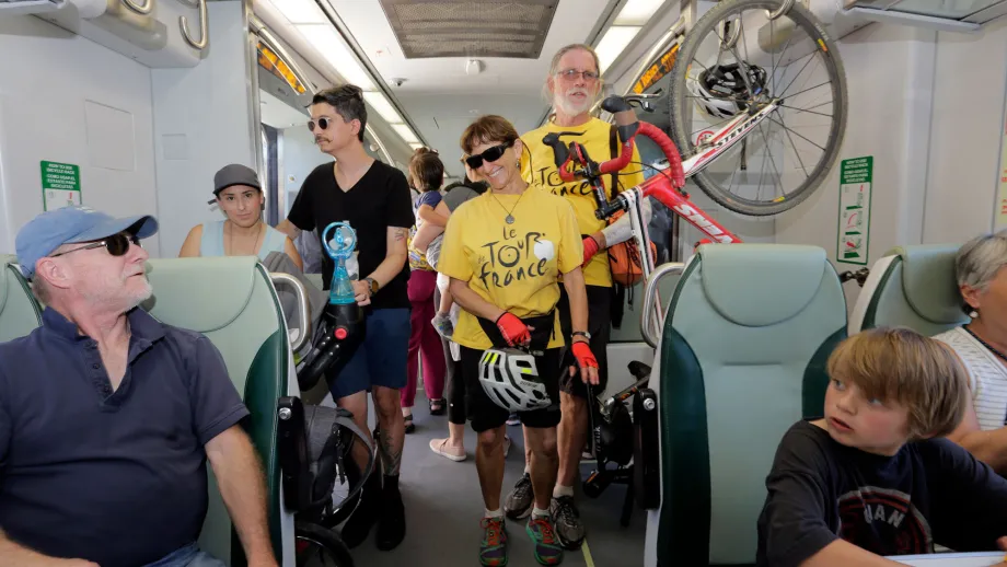 inside view of people in SMART train car