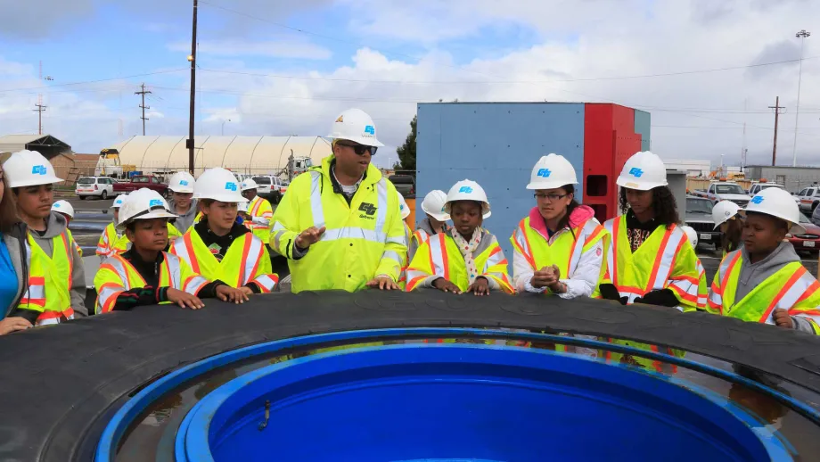 West Oakland elementary school students take a field trip to the Bay Bridge East Span