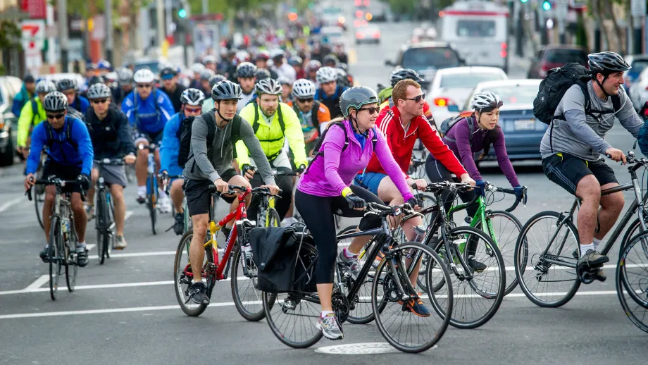 SF bike riders on Bike-to-Work Day 2014