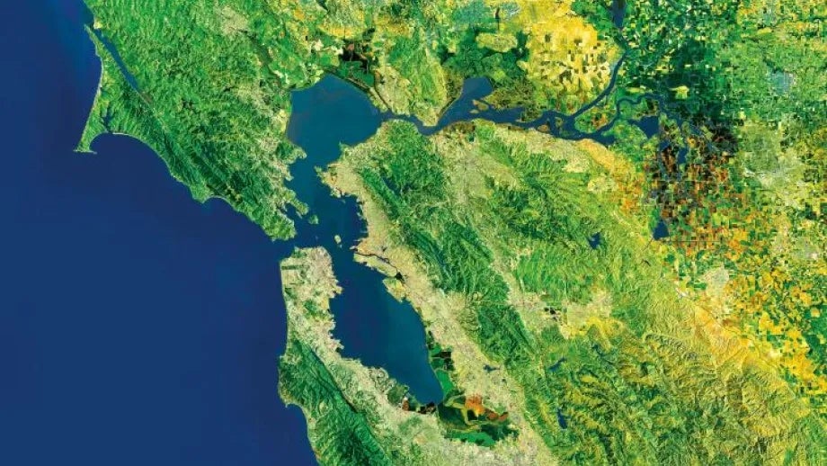 Satellite image of SF Bay Area
