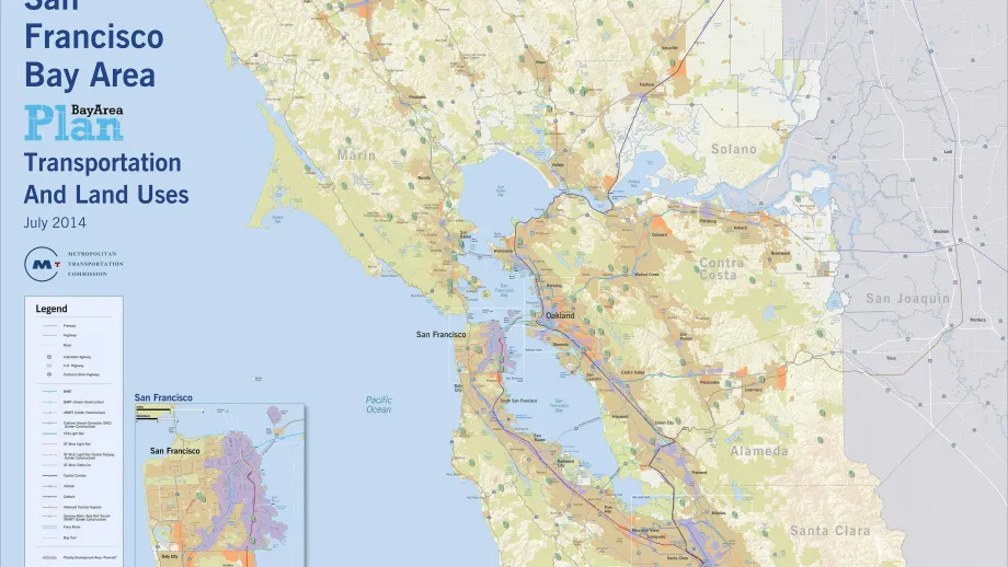 Plan Bay Area map: Transportation and Land Uses