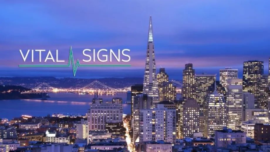 Vital Signs logo with San Francisco and Bay Bridge background