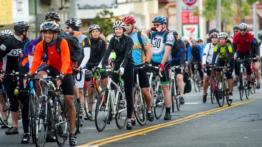 Cyclists take to the streets of San Francisco on Bike to Work Day 2014. 