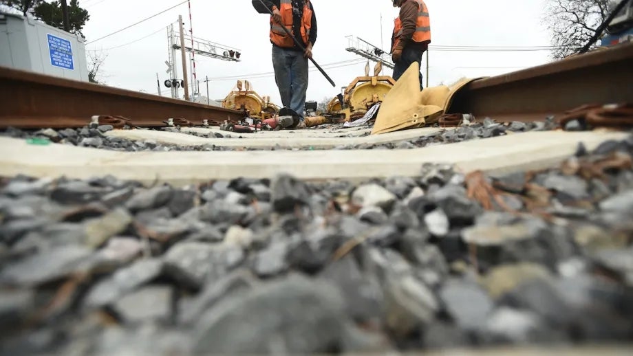 Construction of SMART train tracks.