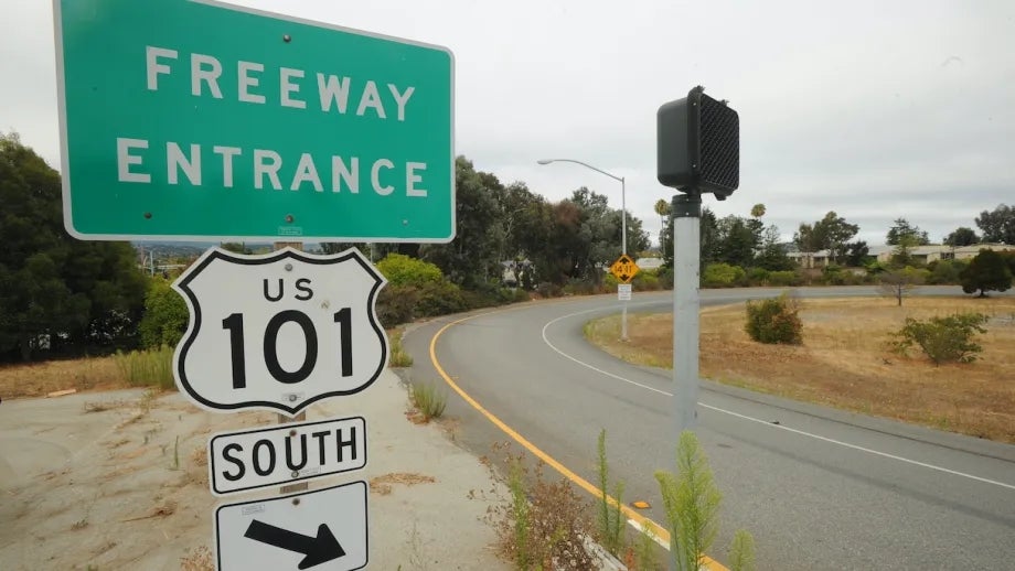 U.S. Highway 101 freeway onramp.