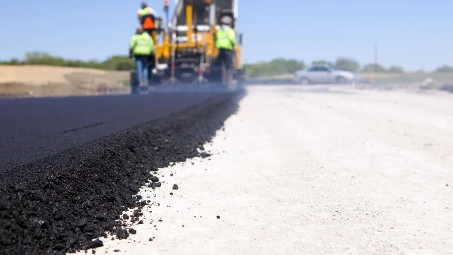 Paving of a road.