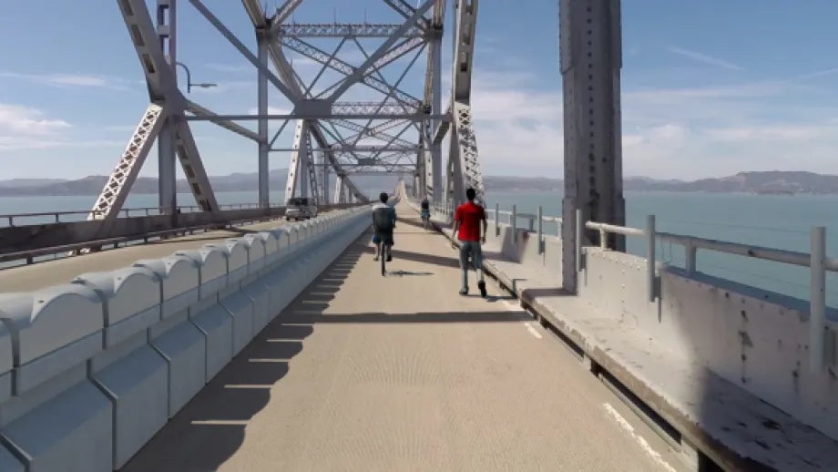 Rendering of planned Richmond-San Rafael Bridge bicycle-pedestrian pat