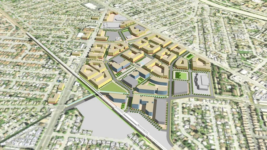 Rendering of the Bay Fair Specific Plan in San Leandro.