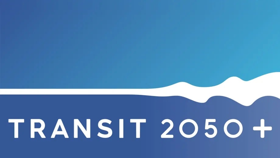 Transit 2050+ logo.