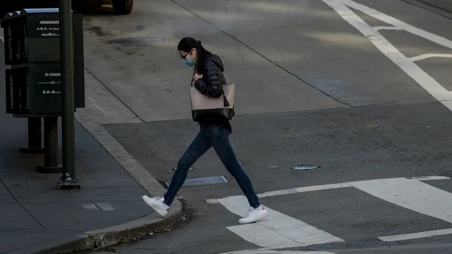 Masked pedestrian