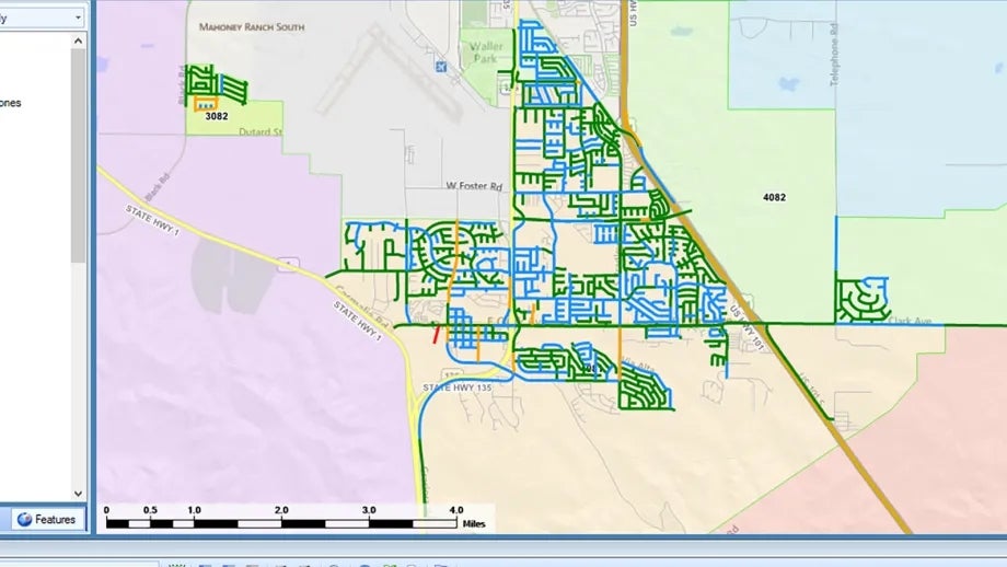 A map from the StreetSaver(R) tool