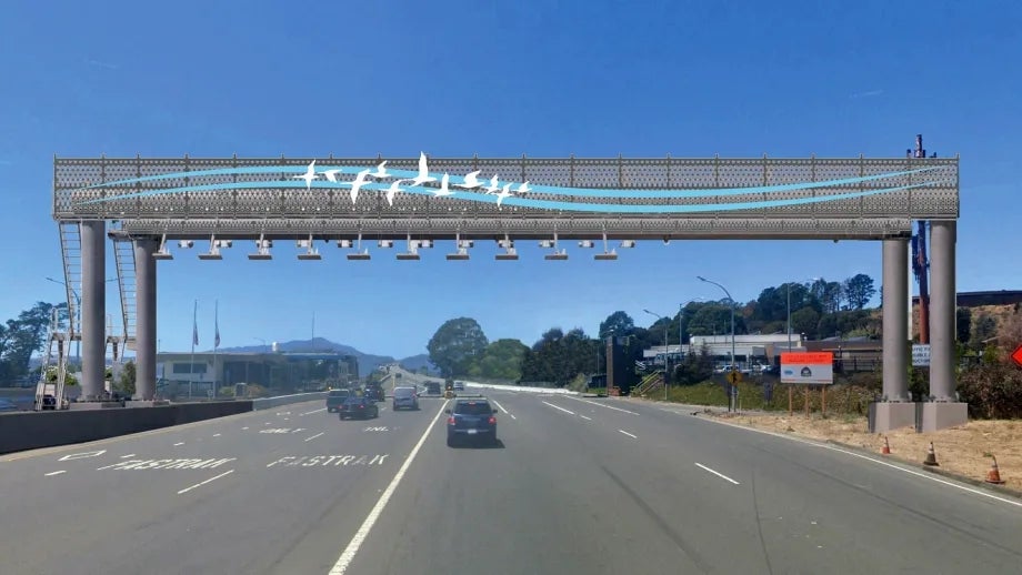 Open road tolling concept design for the Richmond-San Rafael Bridge toll plaza.