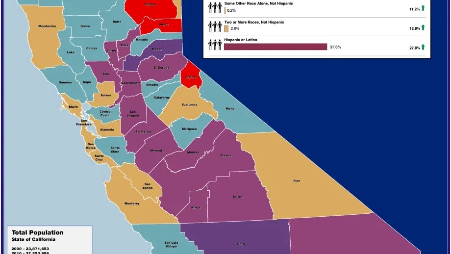 map of California Population Change